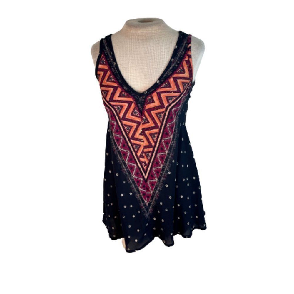 Xhilaration Boho Bohemian Tank Top Navy Blue XS